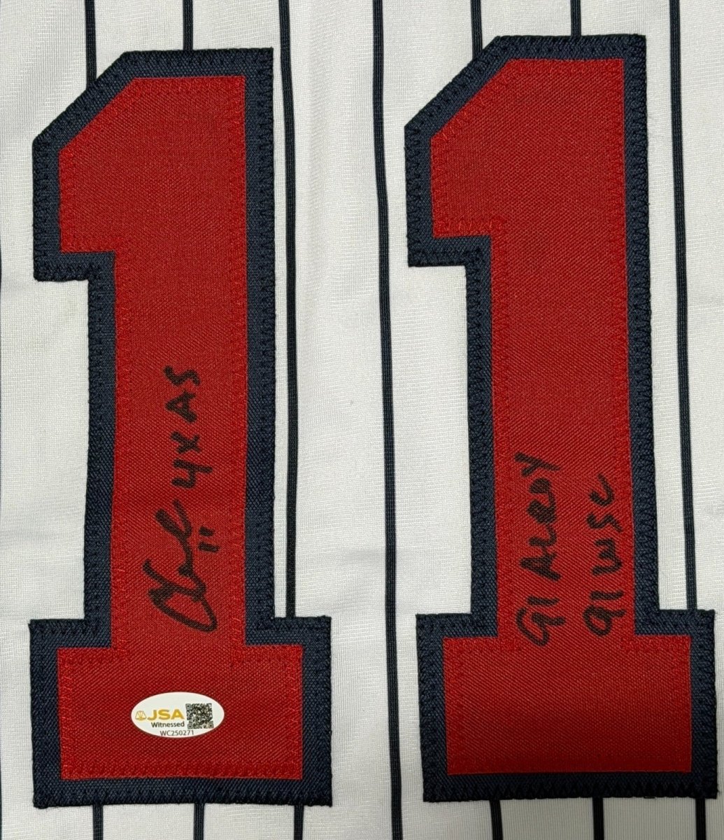 Chuck Knoblauch Signed Minnesota Twins Custom Jersey w/ 3 Insc. JSA Witness COA