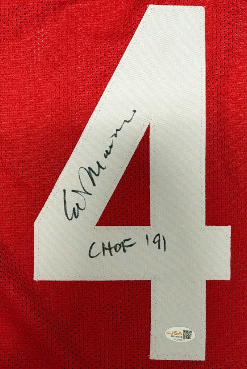 Ed Marinaro Signed Cornell Big Red Custom Jersey w/ CHOF 91 JSA Witness COA