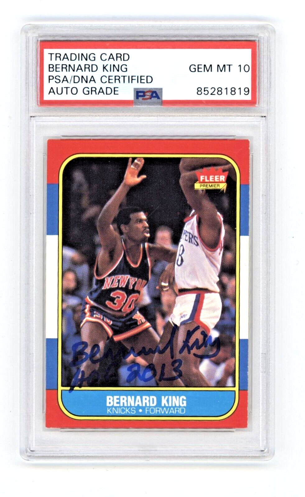 Bernard King 1986-87 Fleer #60 w/ HOF 2013 Inscription Signed PSA 10 Auto