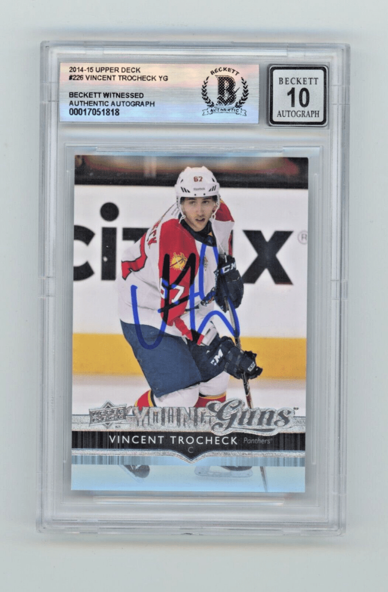 Vincent Trocheck 2014-15 Upper Deck Young Guns #226 Rookie RC Signed BAS BGS 10