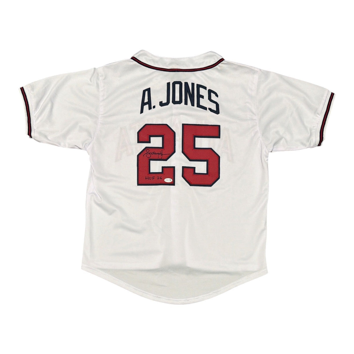 Andruw Jones Signed Autographed Atlanta Braves Custom Jersey w/ HOF 26 JSA COA