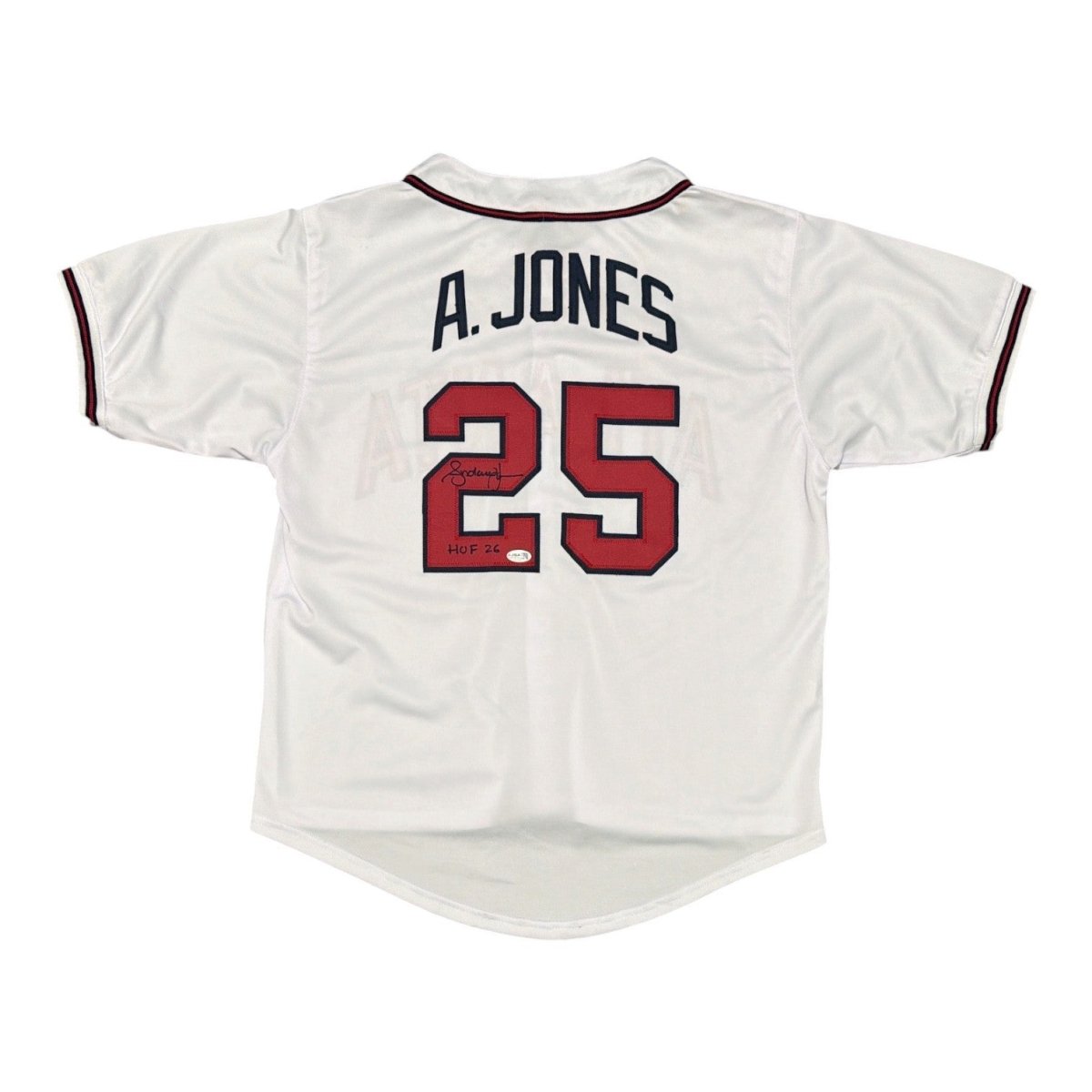 Andruw Jones Signed Autographed Atlanta Braves Custom Jersey w/ HOF 26 JSA COA