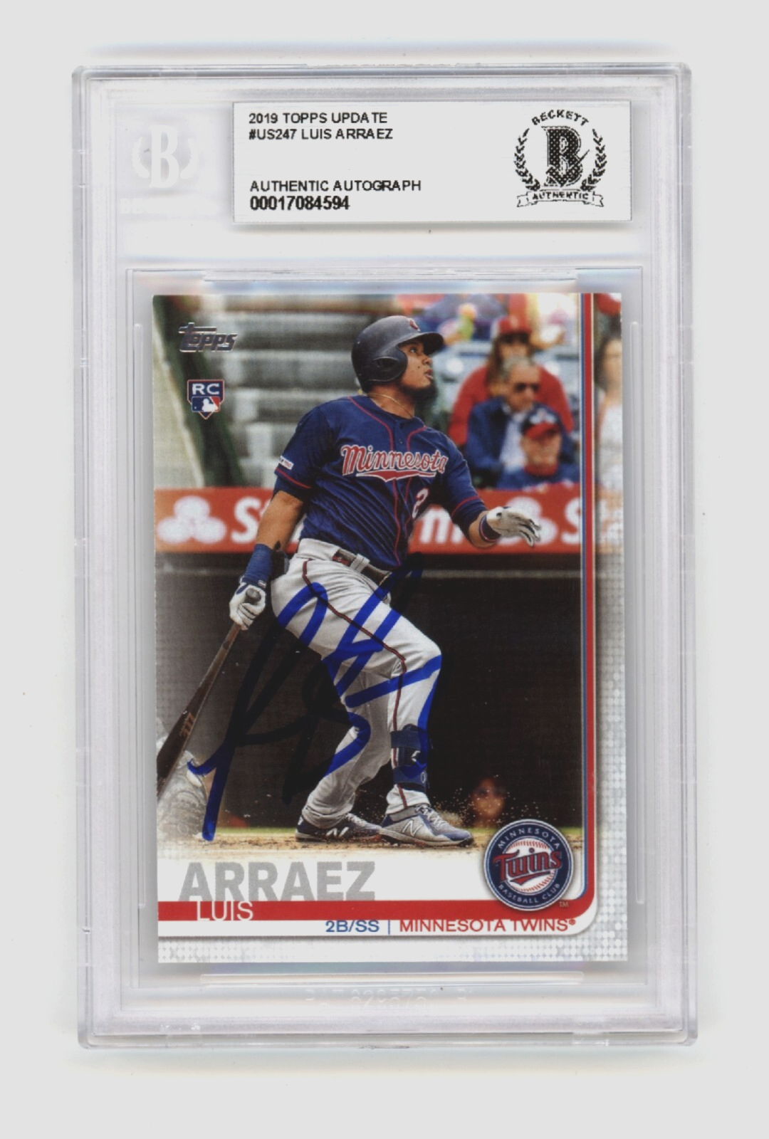Luis Arraez 2019 Topps Update #US247 Rookie RC Signed Beckett BAS BGS Auth Auto