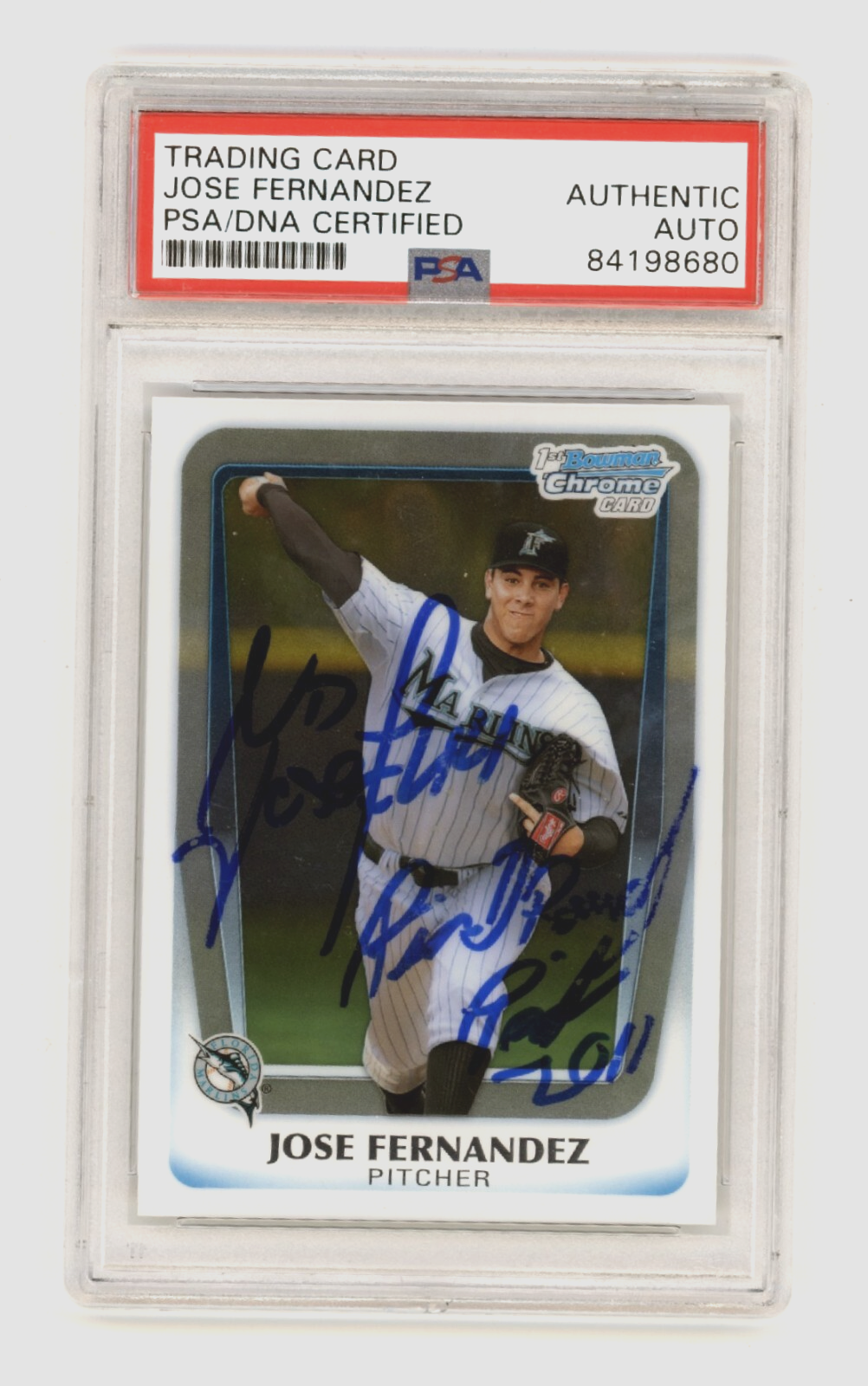 Jose Fernandez 2011 Bowman Chrome 1st Round Pick Signed RC PSA Authentic Auto