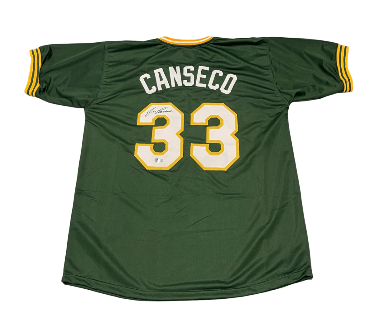 Jose Canseco Signed Oakland Athletics Custom Jersey Beckett Witness BAS COA