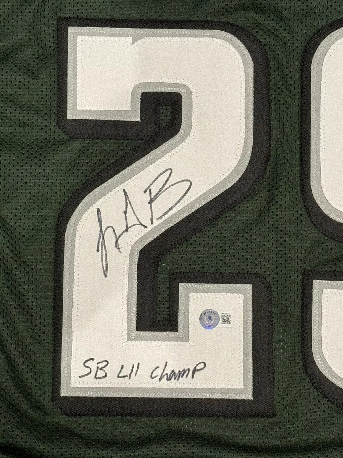 LeGarrette Blount Signed Eagles Custom Jersey SB LII Champ Beckett Wit BAS COA