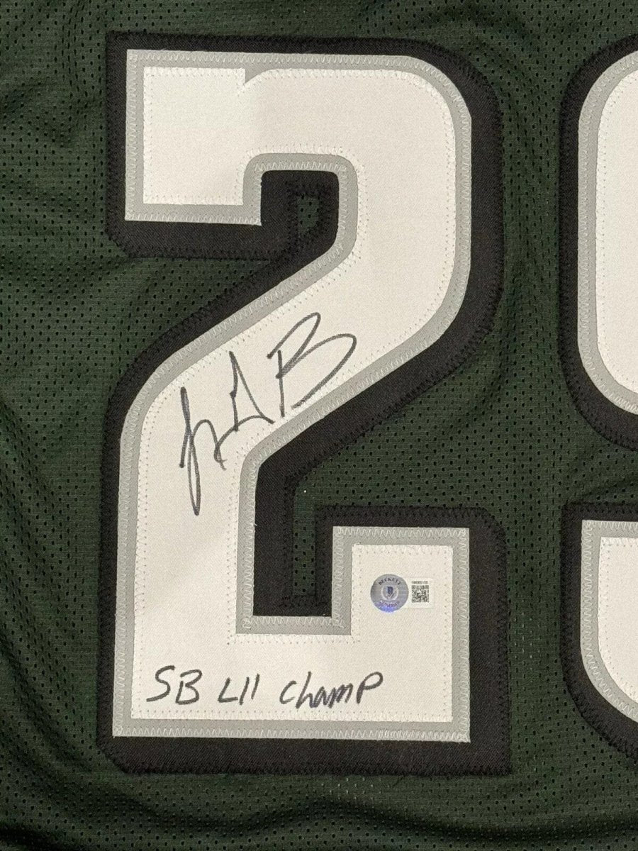LeGarrette Blount Signed Eagles Custom Jersey SB LII Champ Beckett Wit BAS COA