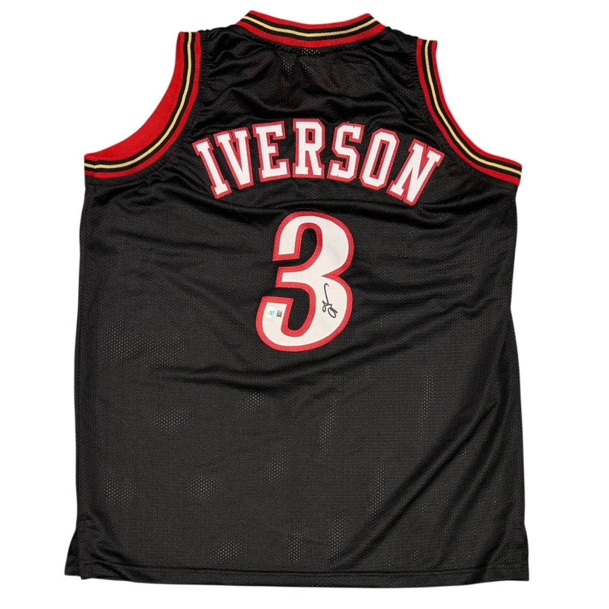 Allen Iverson Signed Philadelphia 76ers Custom Black Jersey Beckett Wit BAS COA