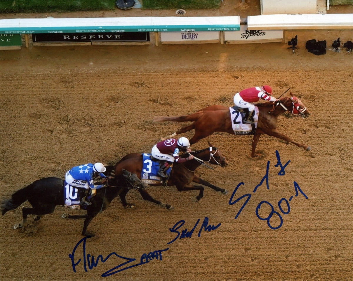 Sonny Leon Rosario Prat Signed 2022 Kentucky Derby 8x10 Photo LSCM COA 80-1