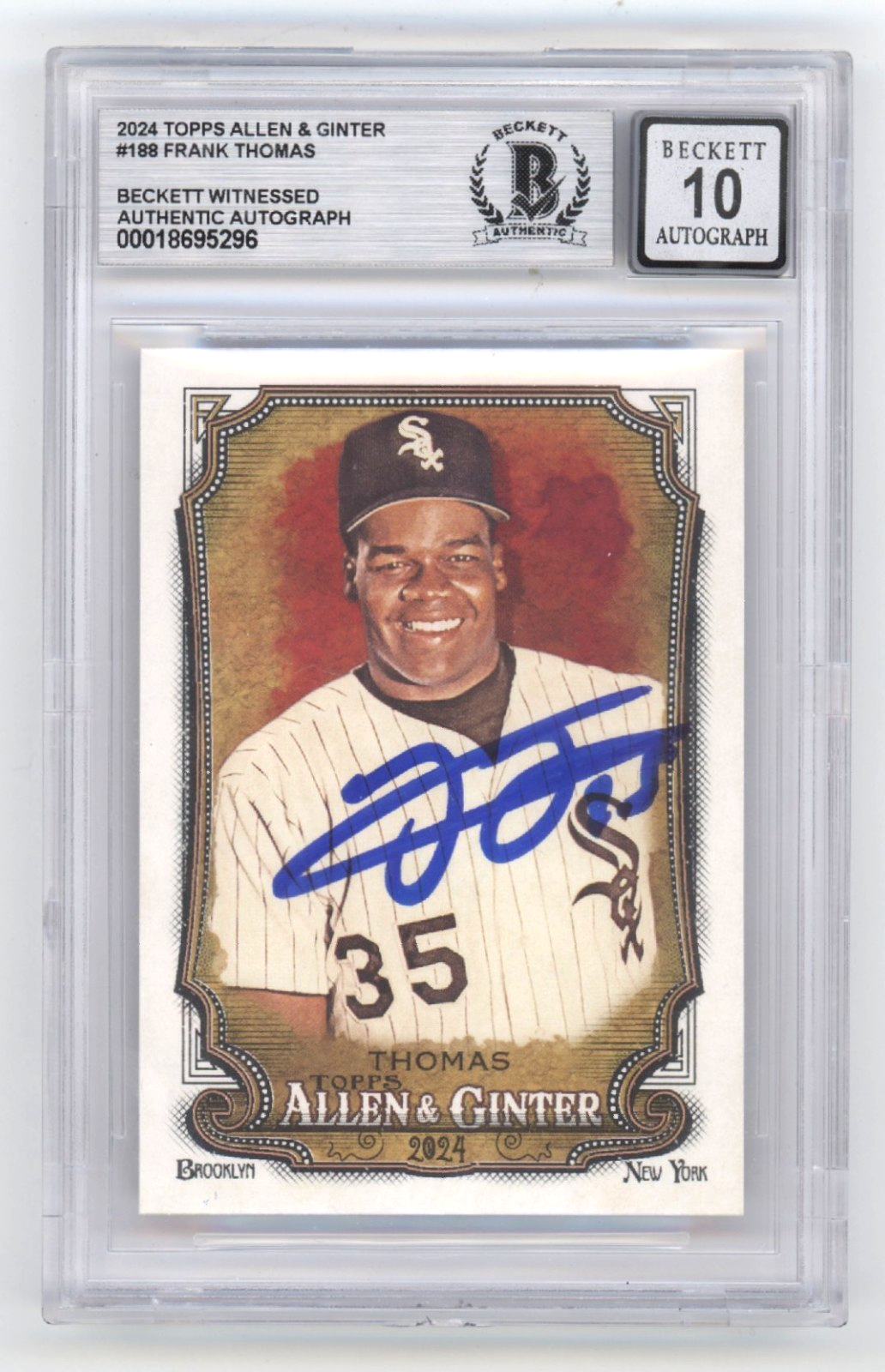 Frank Thomas 2024 Topps Allen &amp; Ginter #188 Signed Beckett BGS 10 Auto White Sox