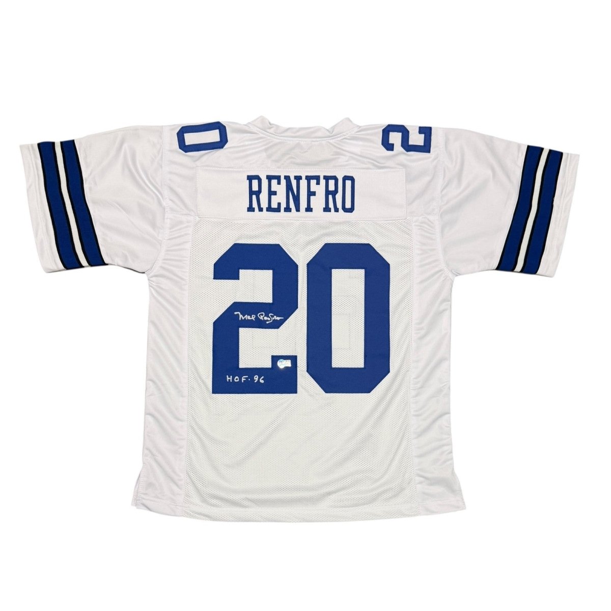 Mel Renfro Signed Dallas Cowboys Custom Jersey w/ HOF 96 Beckett Witness BAS COA