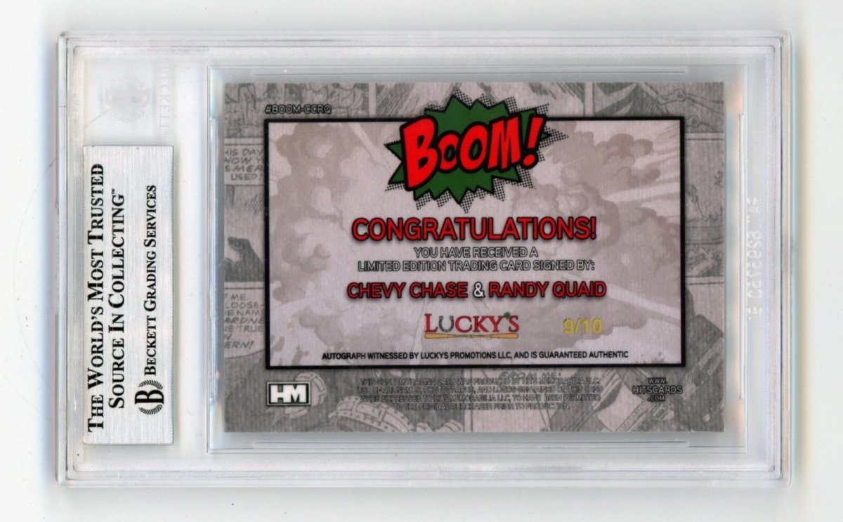 Chevy Chase Randy Quaid 2024 Hits Mem BOOM Silver /10 Signed BGS BAS Auto