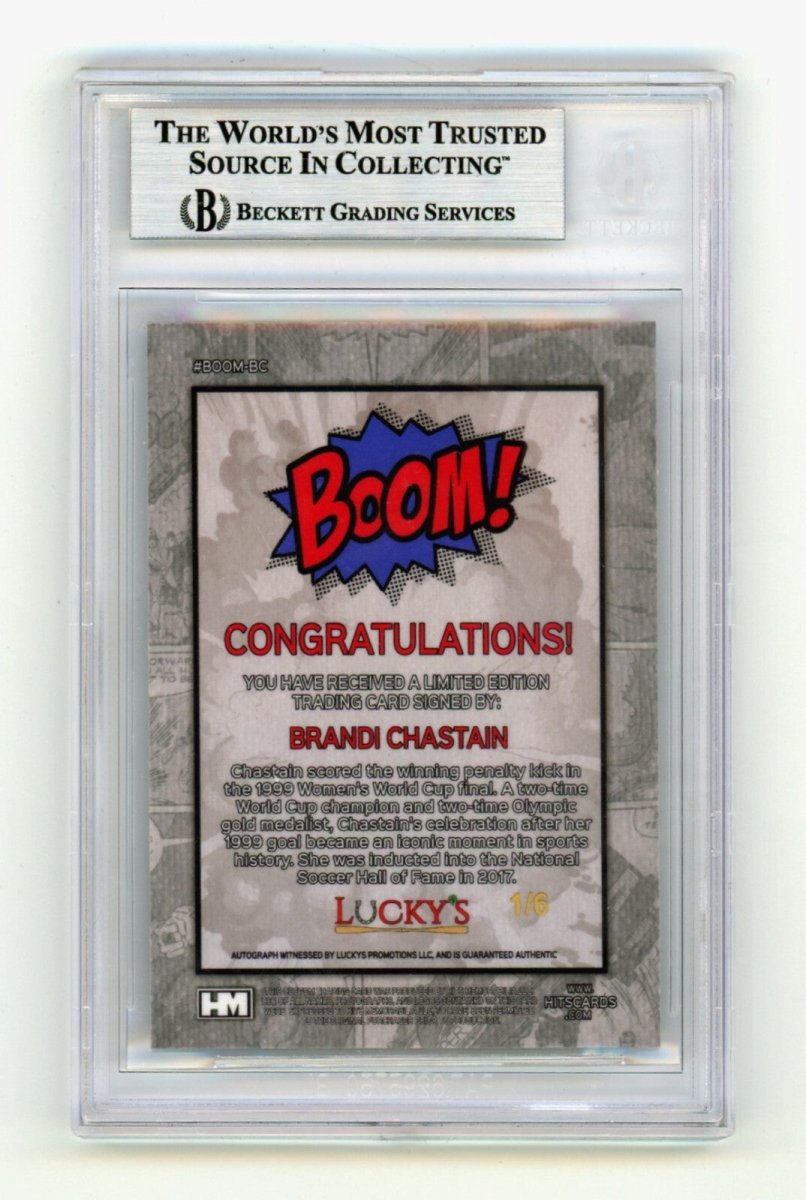 Brandi Chastain 2024 Hits Memorabilia BOOM Silver /6 Signed w/ USA BGS BAS Auto