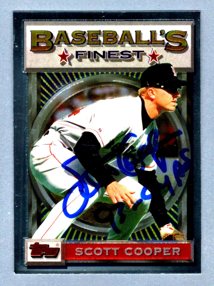 Scott Copper Signed 1993 Topps Finest Baseball #7 w/ 93-93 All Star LSCM COA