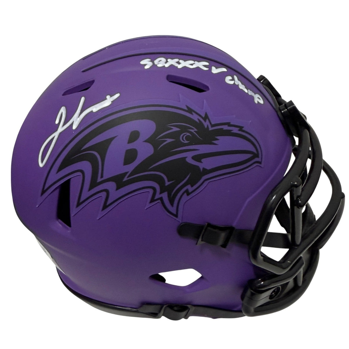 Jamal Lewis Signed Ravens Rave Mini Helmet w/ SB XXXV Champ JSA Witness COA