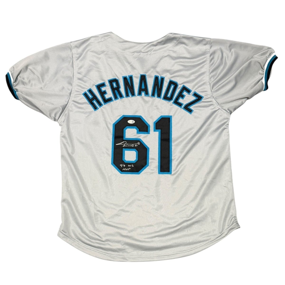 Livan Hernandez Signed Marlins Custom Jersey w/ 97 WS MVP JSA Witness COA