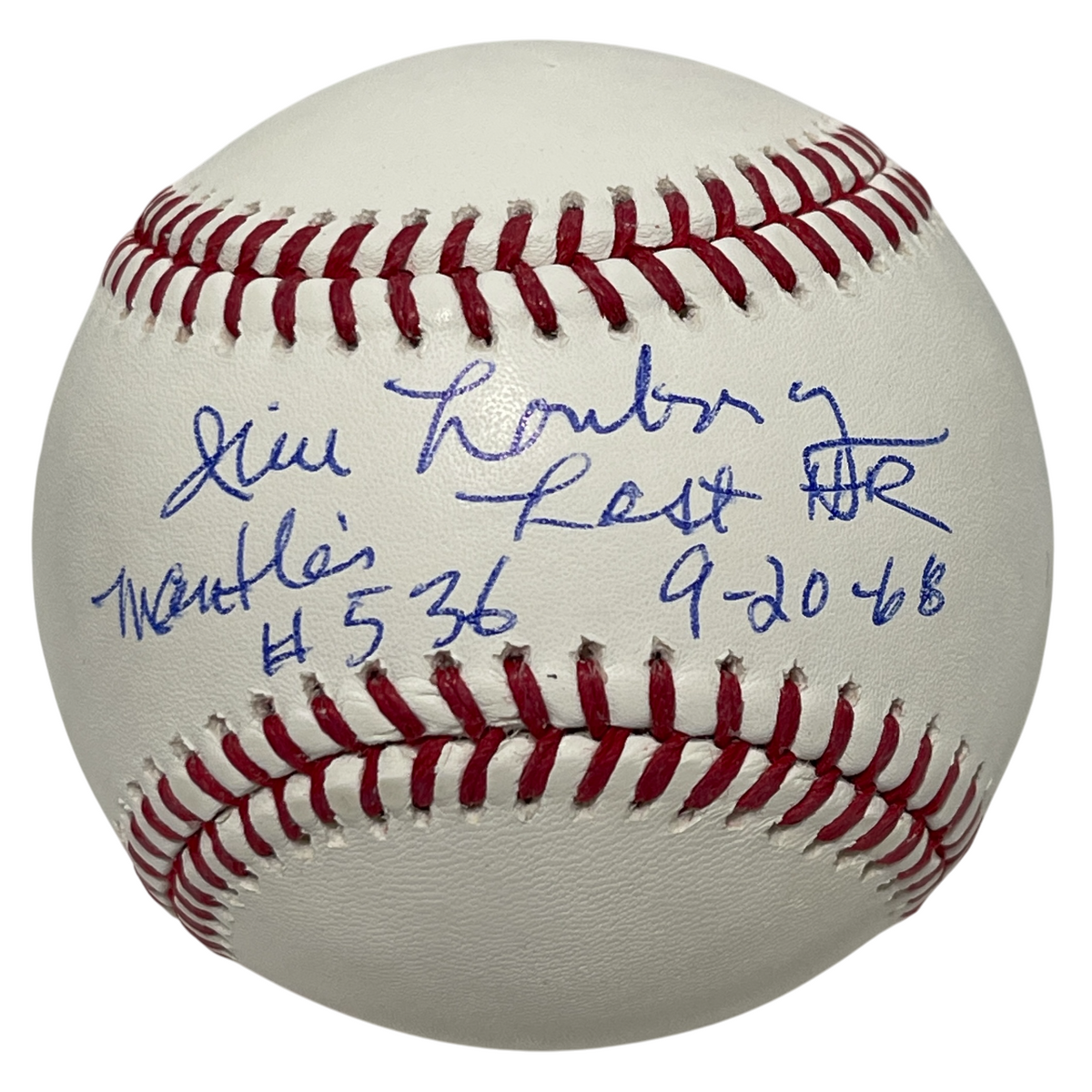 Jim Lonborg Signed Auto ROMLB Baseball w/ Mantle Last HR Beckett Witness BAS COA