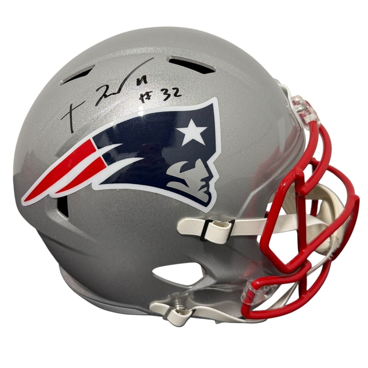 TreVeyon Henderson Signed Patriots Speed FS Full Size Helmet JSA Witness COA