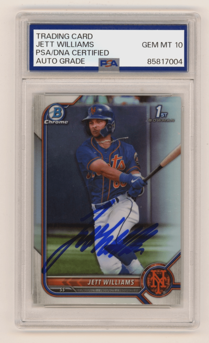 Jett Williams 2022 Bowman Chrome 1st Refractor Signed Auto Rookie RC PSA 10 Auto