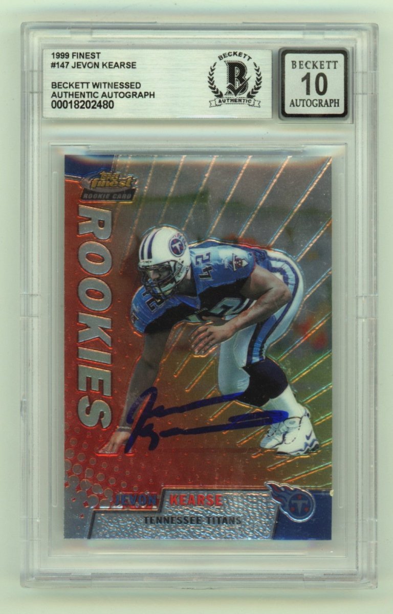Jevon Kearse 1999 Topps Finest #147 Signed Rookie RC Beckett BGS 10 Auto Titans