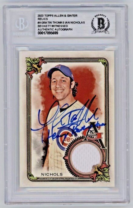 Thomas Ian Nicholas 2023 Allen &amp; Ginter White Jersey w Henry Signed BAS BGS Auto