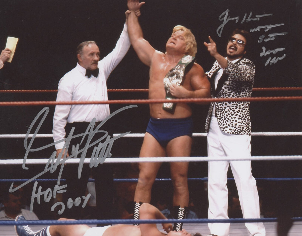 Greg Valentine &amp; Jimmy Hart Dual Signed 8x10 Photo w/ HOF + 2 Insc LSCM COA