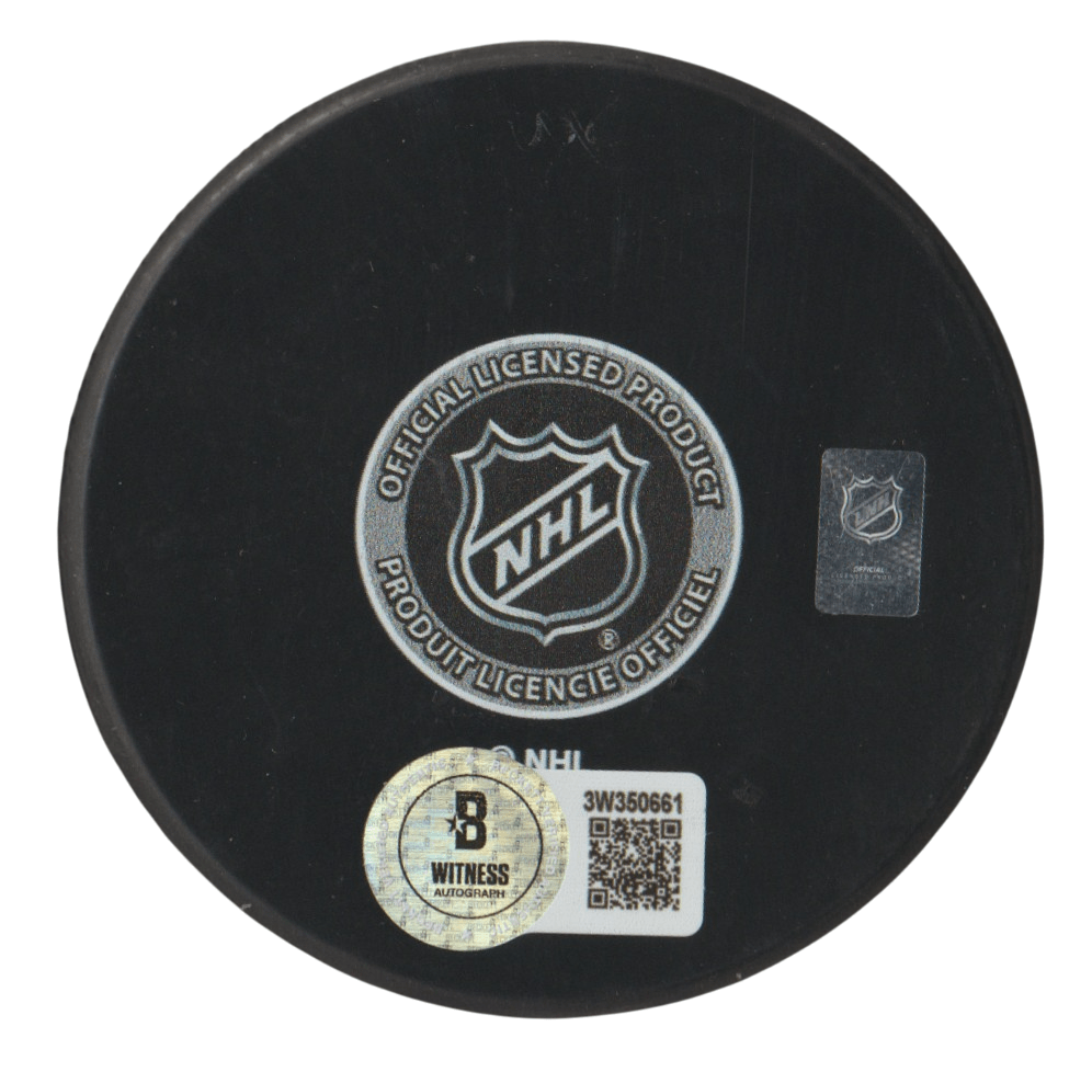 Al Iafrate Signed Capitals 50th Anniversary Puck w 105.2 MPH Beckett Wit BAS COA
