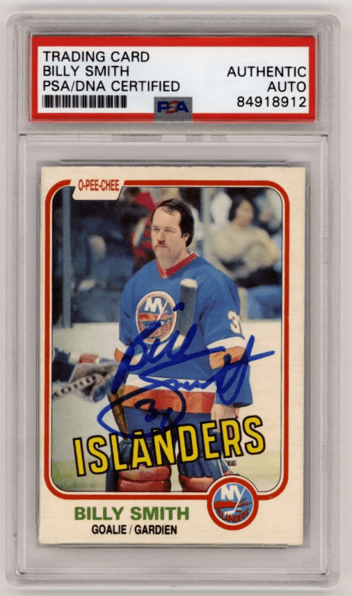 Billy Smith 1981-82 O-Pee-Chee OPC #207 Signed PSA Authentic Auto Islanders HOF