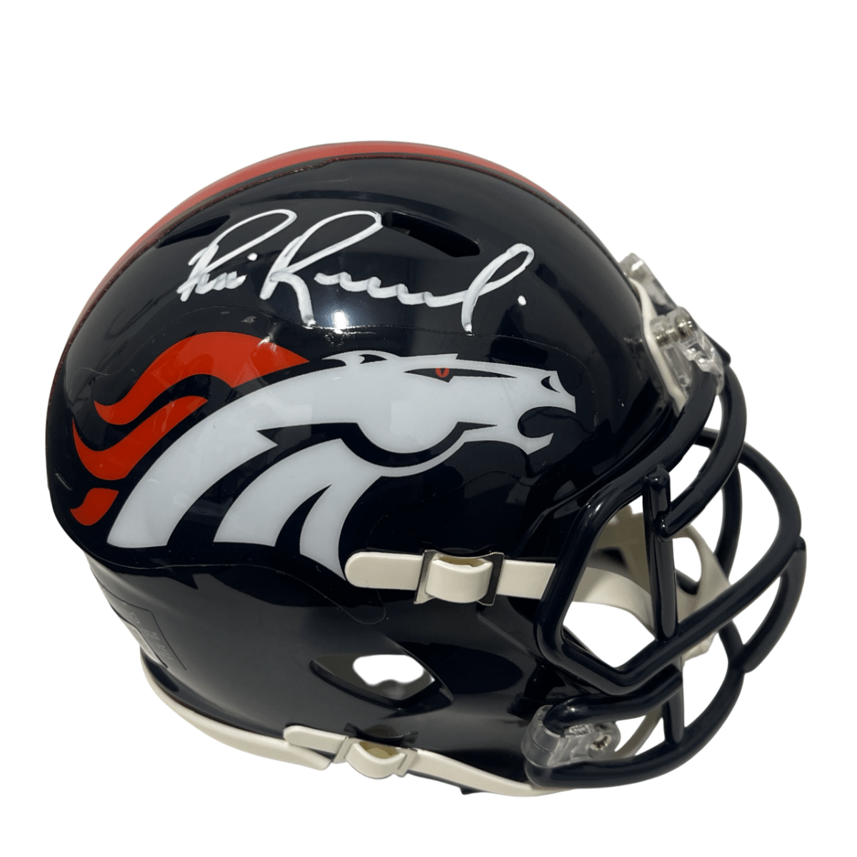 Bill Romanowski Signed Broncos Speed Mini Helmet Beckett Witness BAS COA