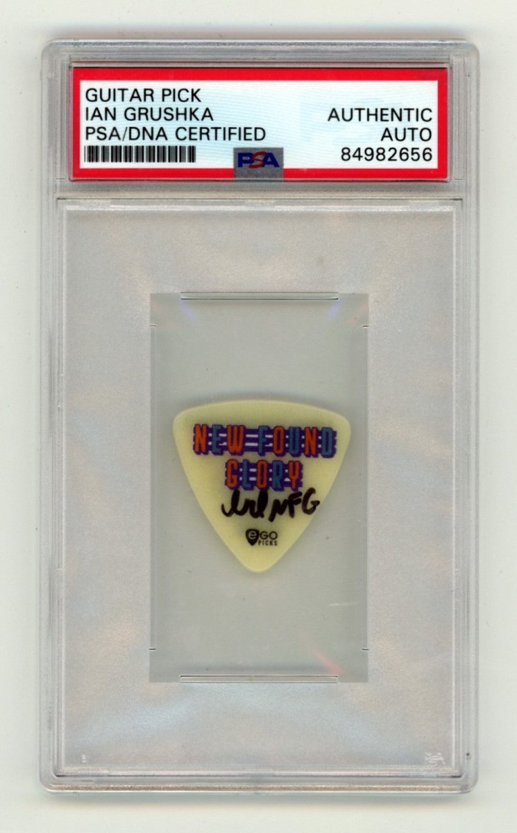 Ian Grushka New Found Glory Orlando Solar Bears Signed Guitar Pick PSA AUTHENTIC