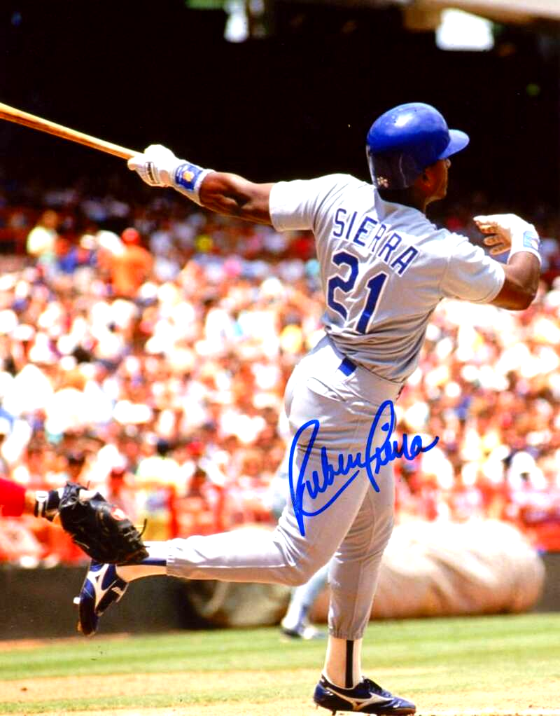 Ruben Sierra Signed Autographed Texas Rangers 8x10 Photo LSCM COA #1