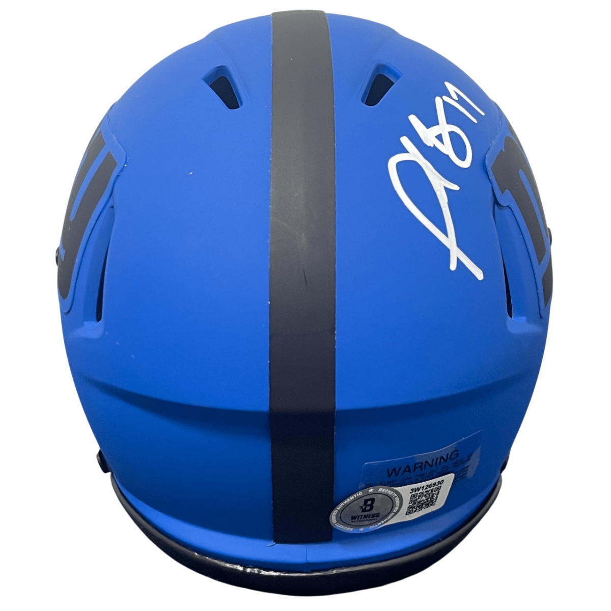 Plaxico Burress Signed New York Giants Rave Mini Helmet Beckett Witness BAS COA