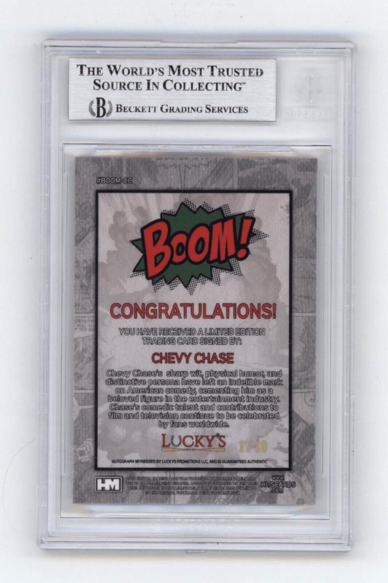 Chevy Chase 2024 Hits Memorabilia BOOM Gold #/10 Signed BGS BAS Auto X-Mas