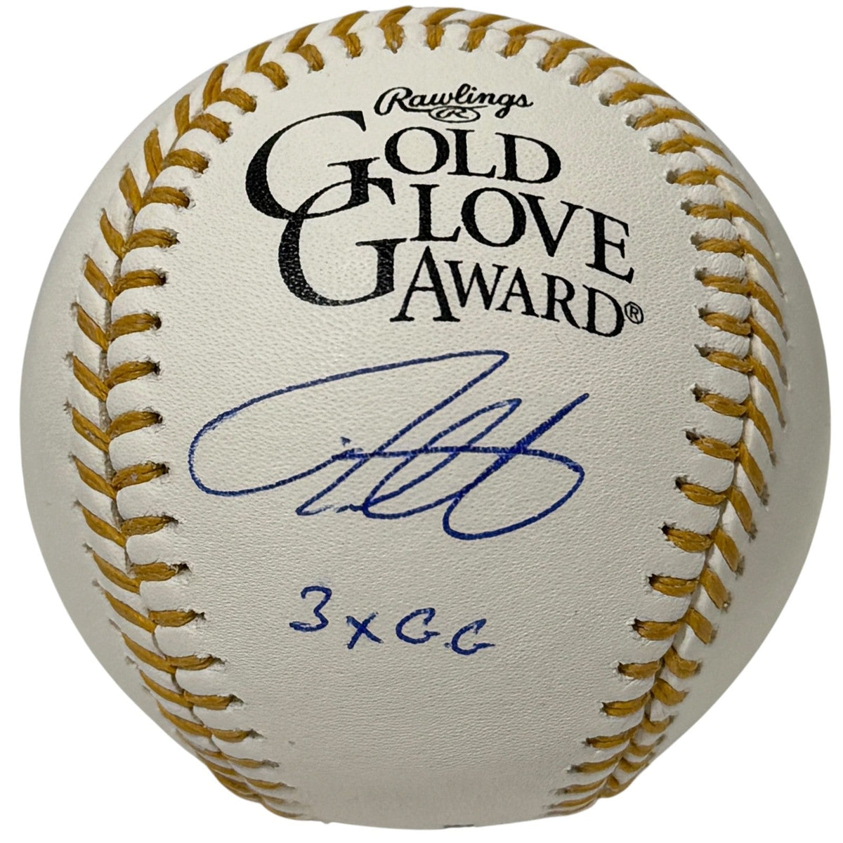 Derrek Lee Signed Autographed Gold Glove Baseball w/ 3x GG JSA Witness COA