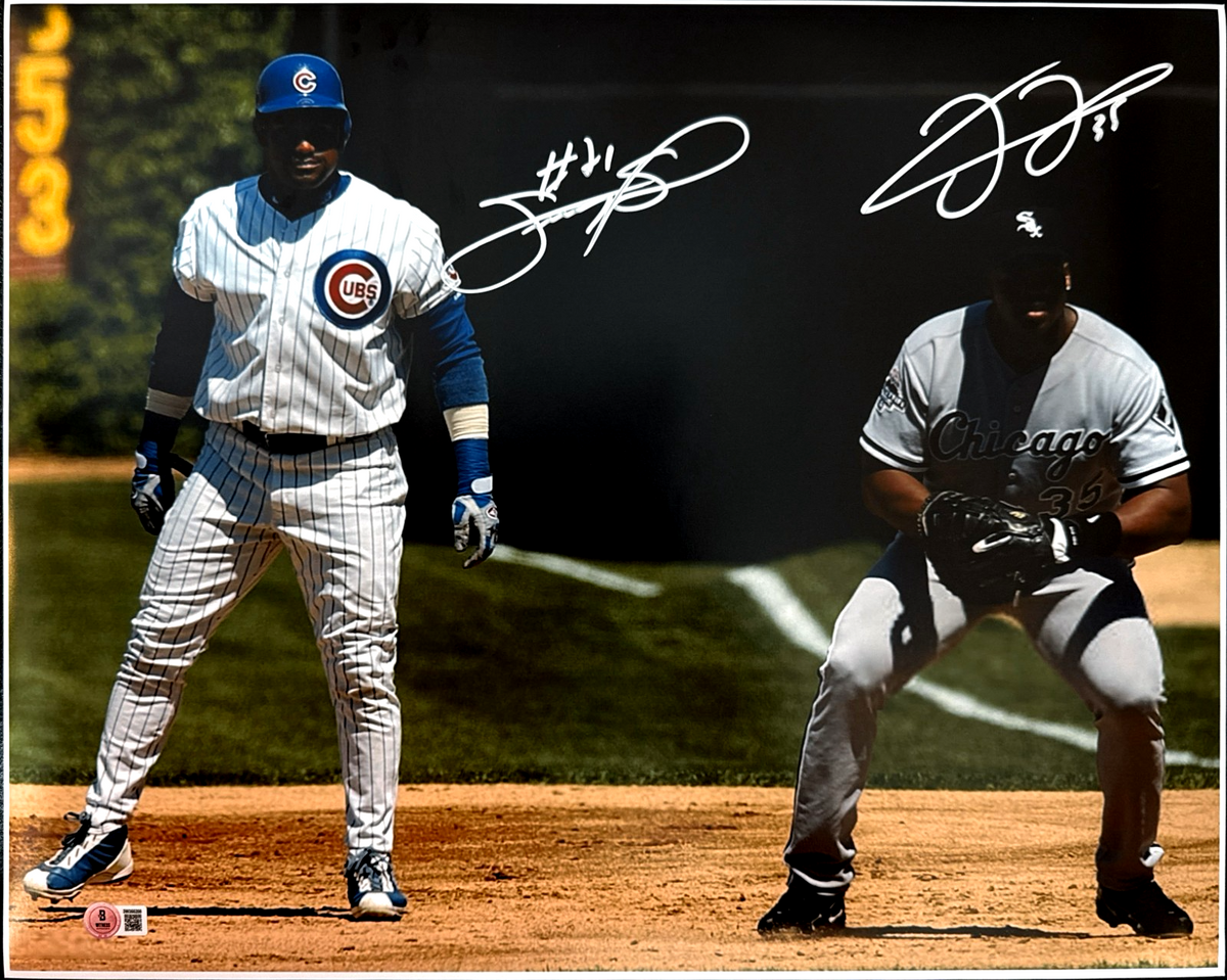 Sammy Sosa &amp; Frank Thomas Dual Signed 16x20 Photo Beckett Witness BAS COA