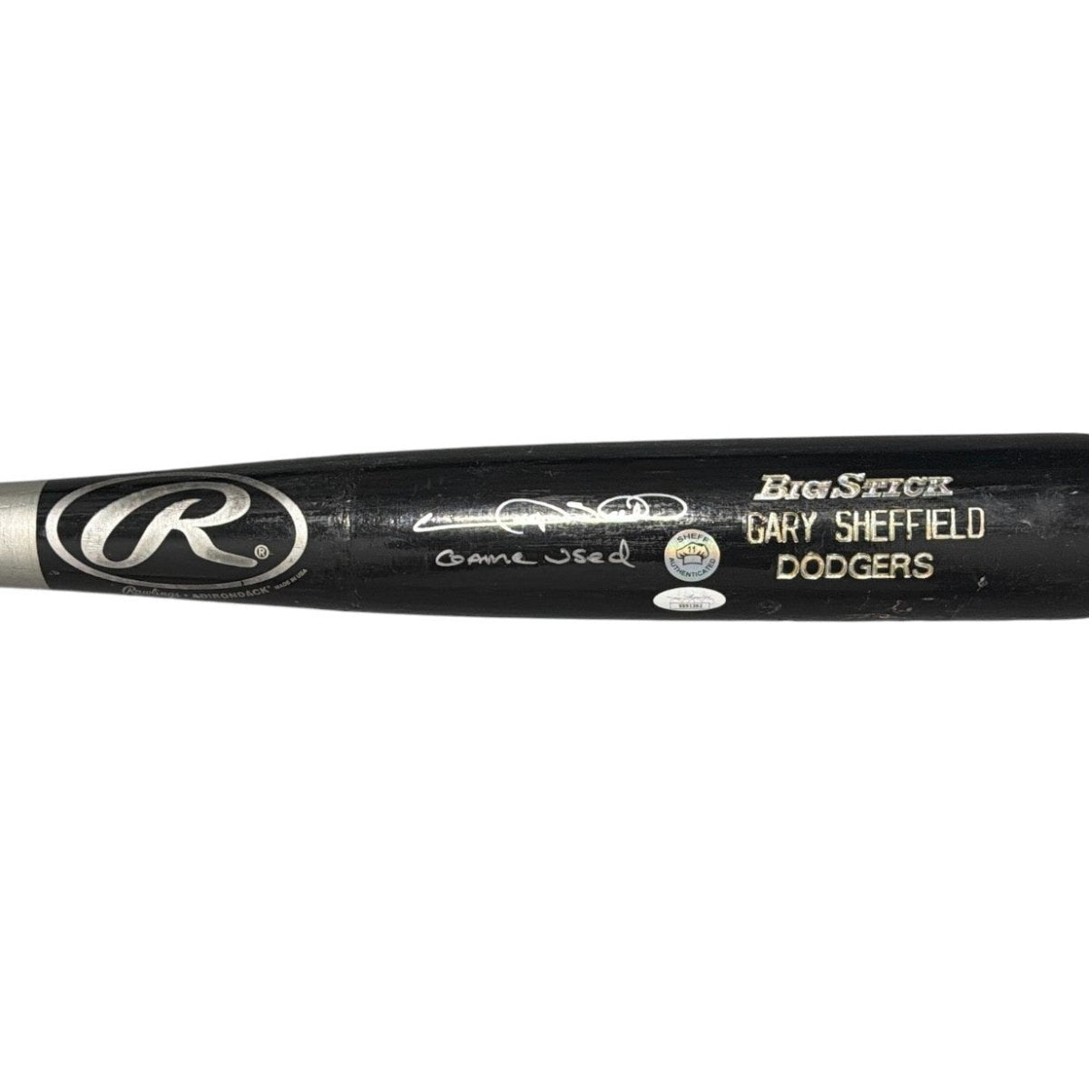 Gary Sheffield Signed Game Used Rawlings Black Bat JSA COA Dodgers B