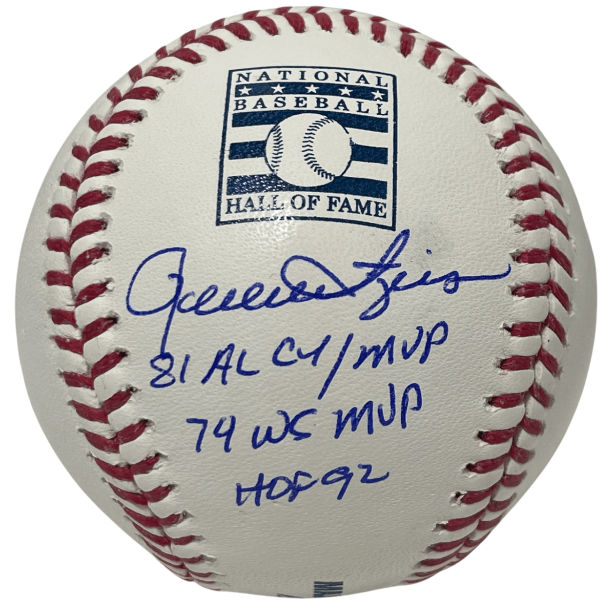 Rollie Fingers Signed Rawlings HOF Baseball w/ 3 Insc Beckett Witness BAS COA