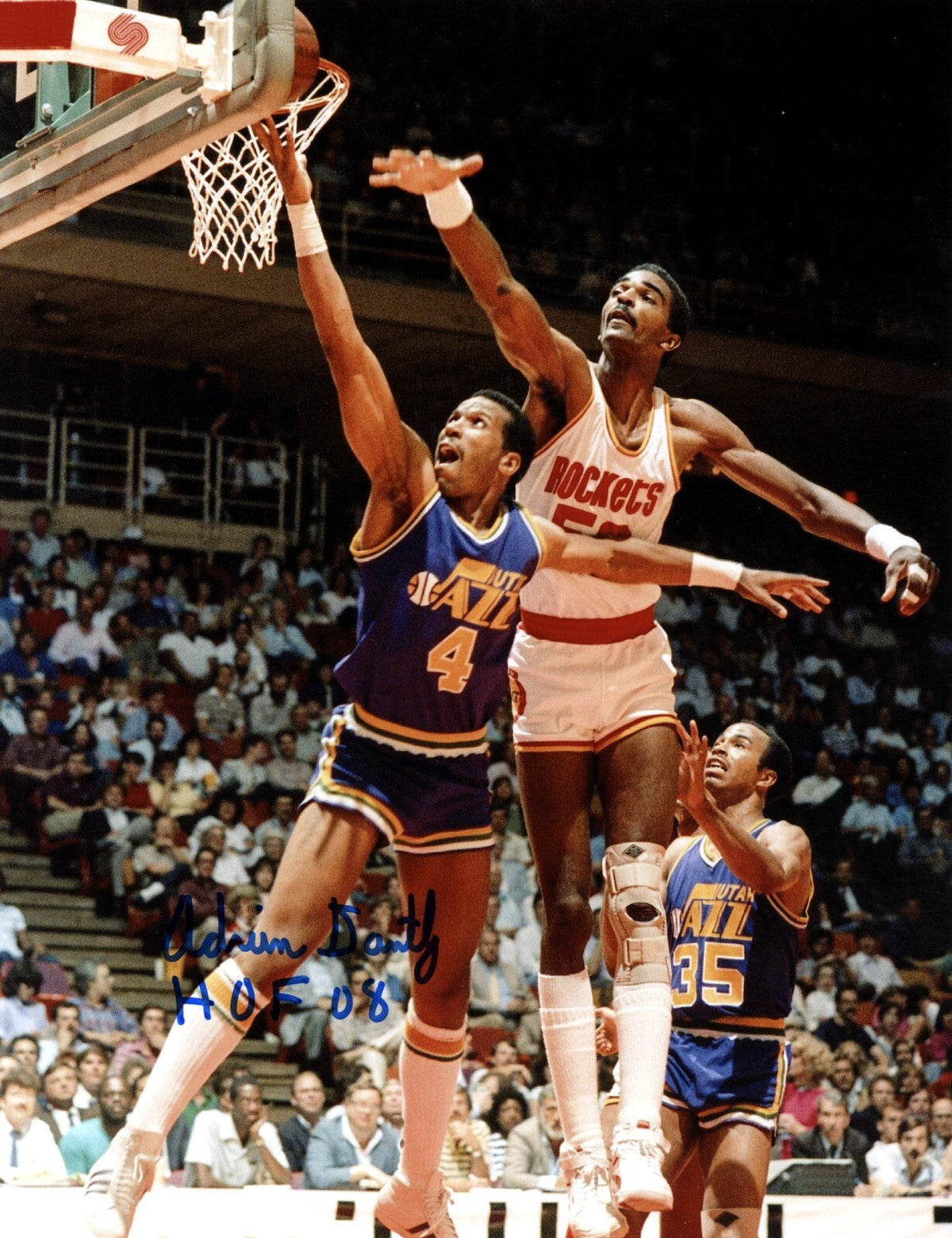 Adrian Dantley Signed Utah Jazz 8x10 Photo w/ HOF 08 LSCM COA #2