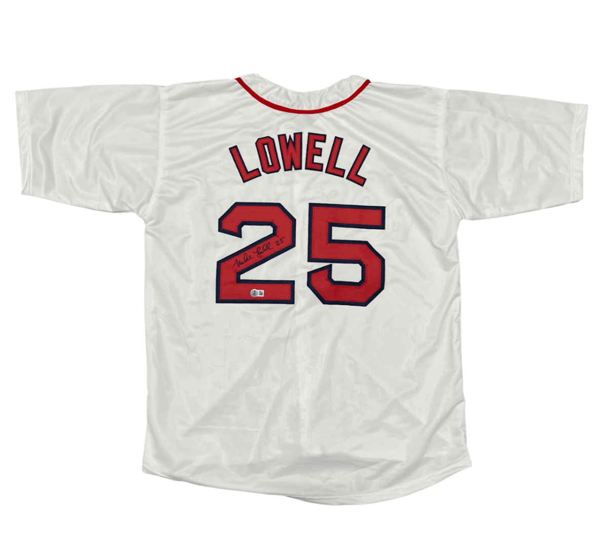 Mike Lowell Signed Boston Red Sox Custom Jersey Beckett Witness BAS COA