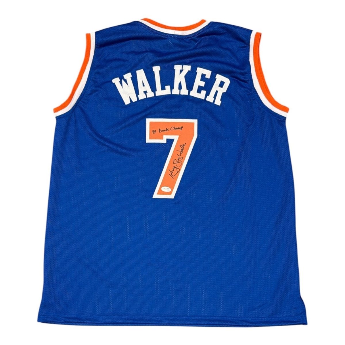 Kenny Sky Walker Signed New York Knicks Custom Jersey w/ 89 Dunk Champ JSA W COA