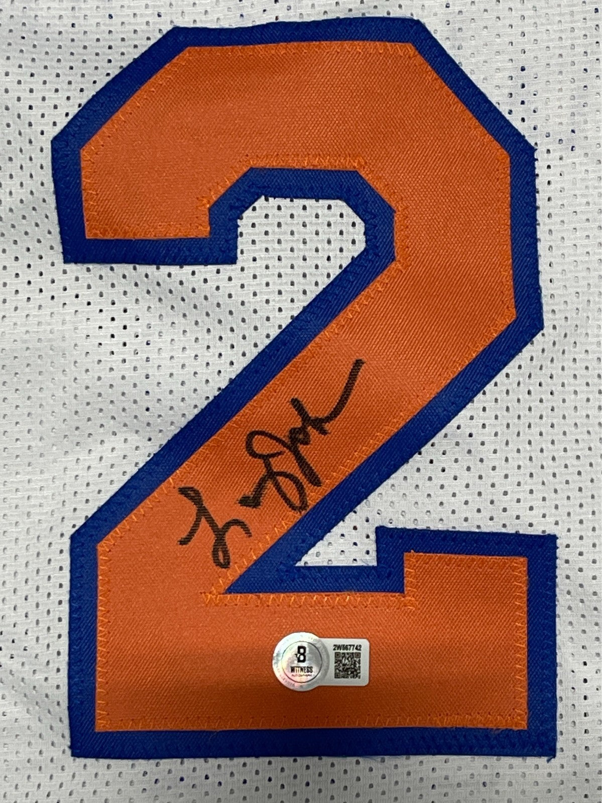 Larry Johnson Signed Auto New York Knicks Custom Jersey Beckett BAS COA