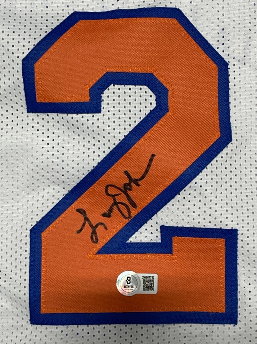Larry Johnson Signed Auto New York Knicks Custom Jersey Beckett BAS COA