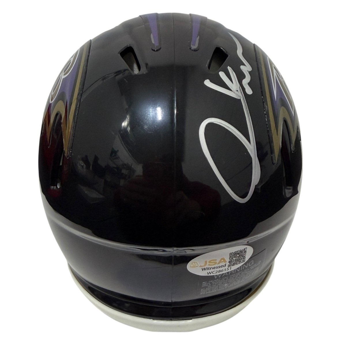 Derrick Mason Signed Autographed Baltimore Ravens Speed Mini Helmet JSA Wit. COA