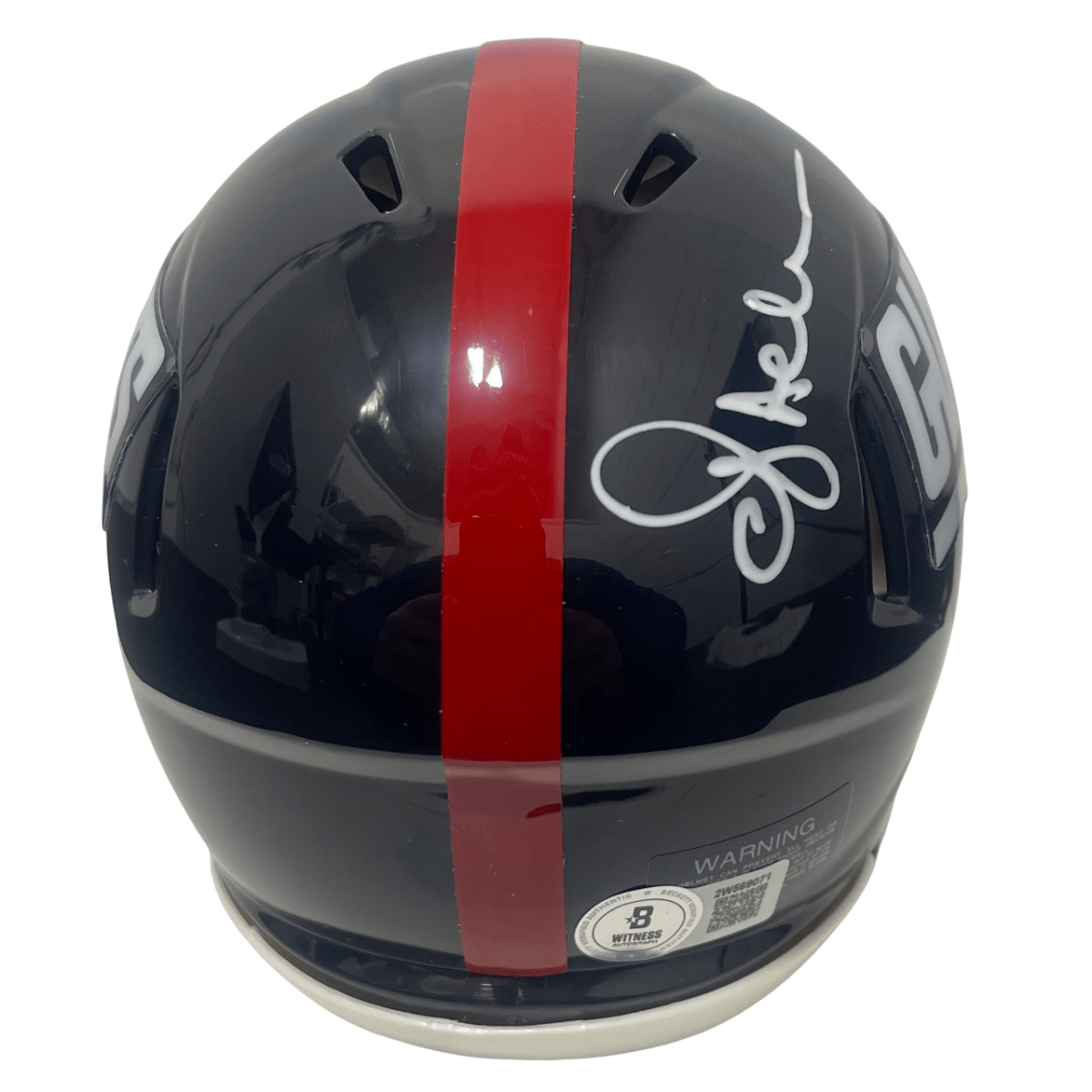 Ottis Anderson Signed Giants TB Mini Helmet Beckett Witness BAS COA