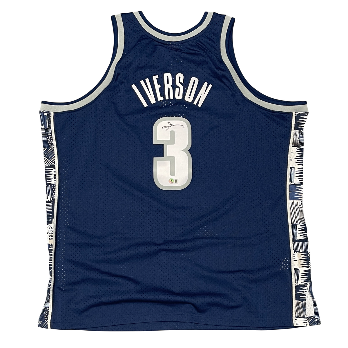 Allen Iverson Signed Georgetown Hoyas Mitchell &amp; Ness M&amp;N Jersey Beckett BAS COA