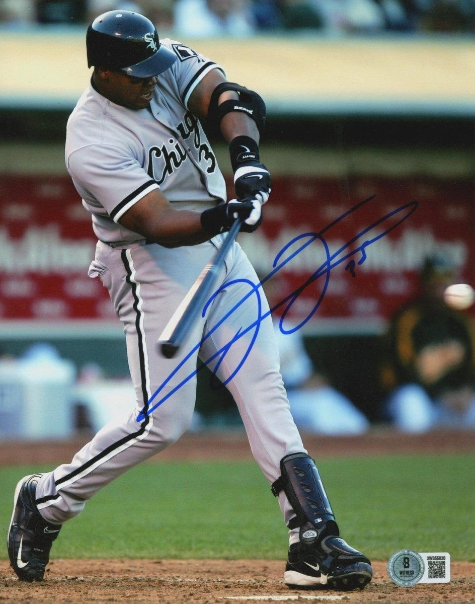 Frank Thomas Signed Chicago White Sox 8x10 Photo Beckett Witness BAS COA