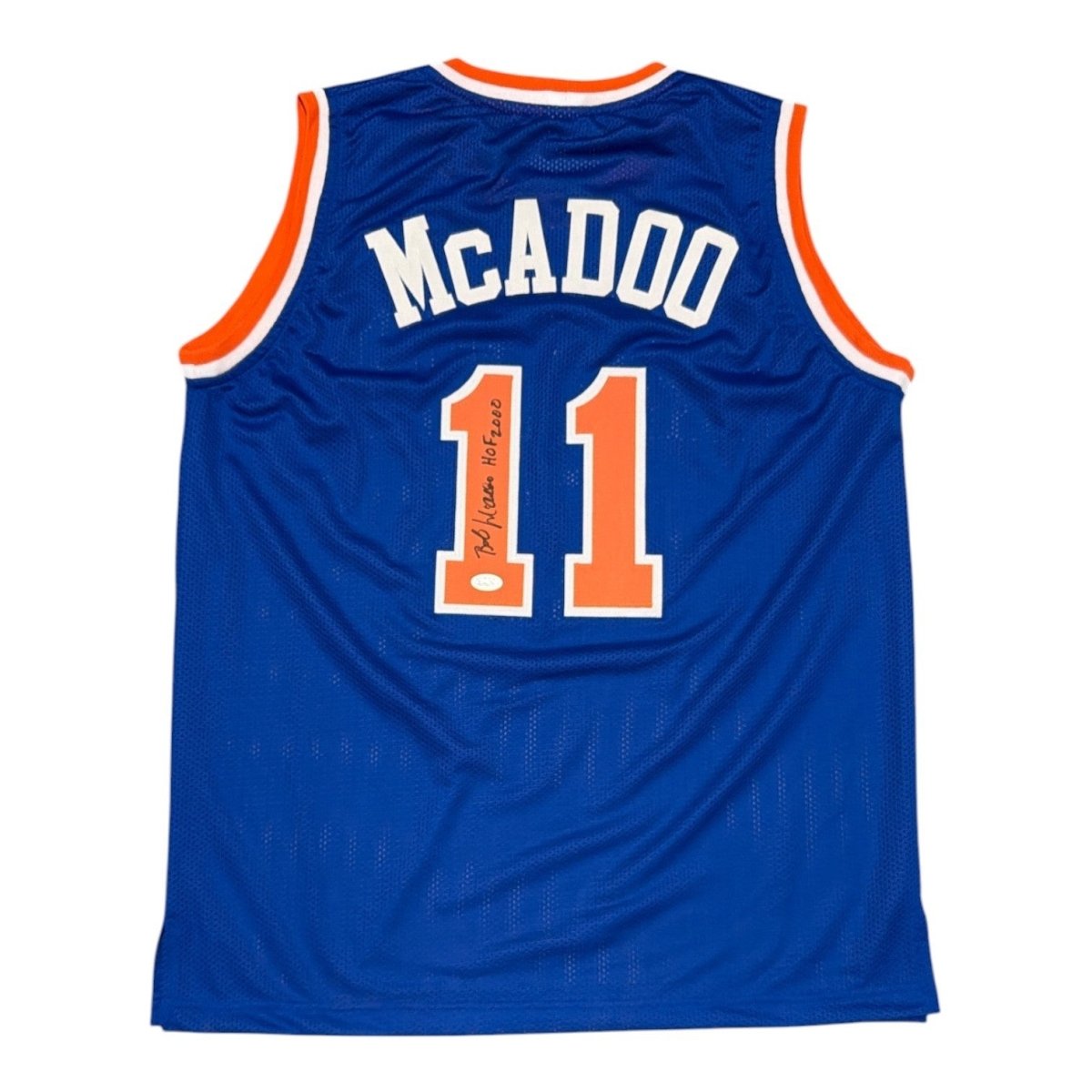 Bob McAdoo Signed New York Knicks Custom Jersey w/ HOF 2000 JSA Witness COA