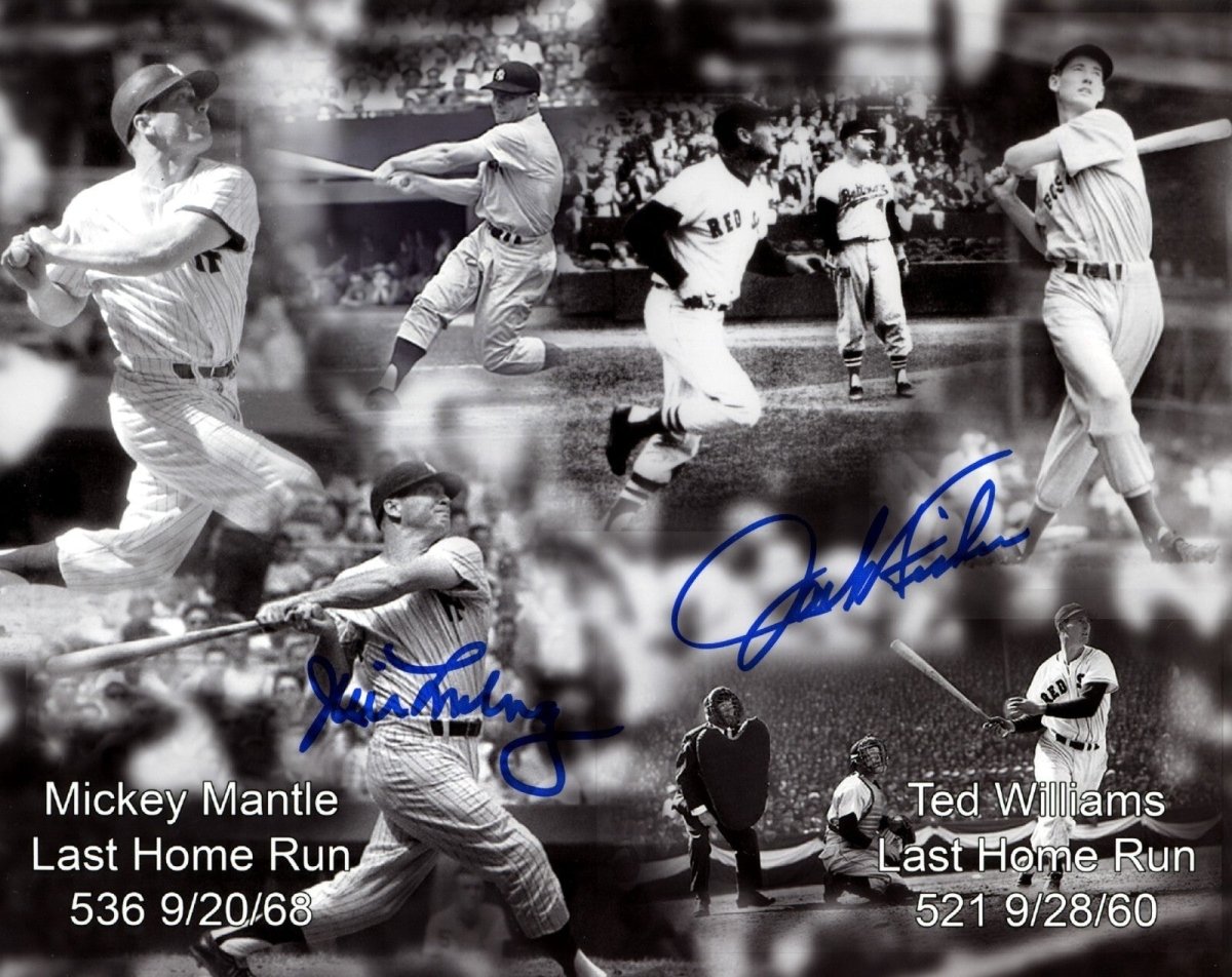 Jim Lonborg & Jack Fisher Signed Mantle Williams 8x10 Photo LSCM COA