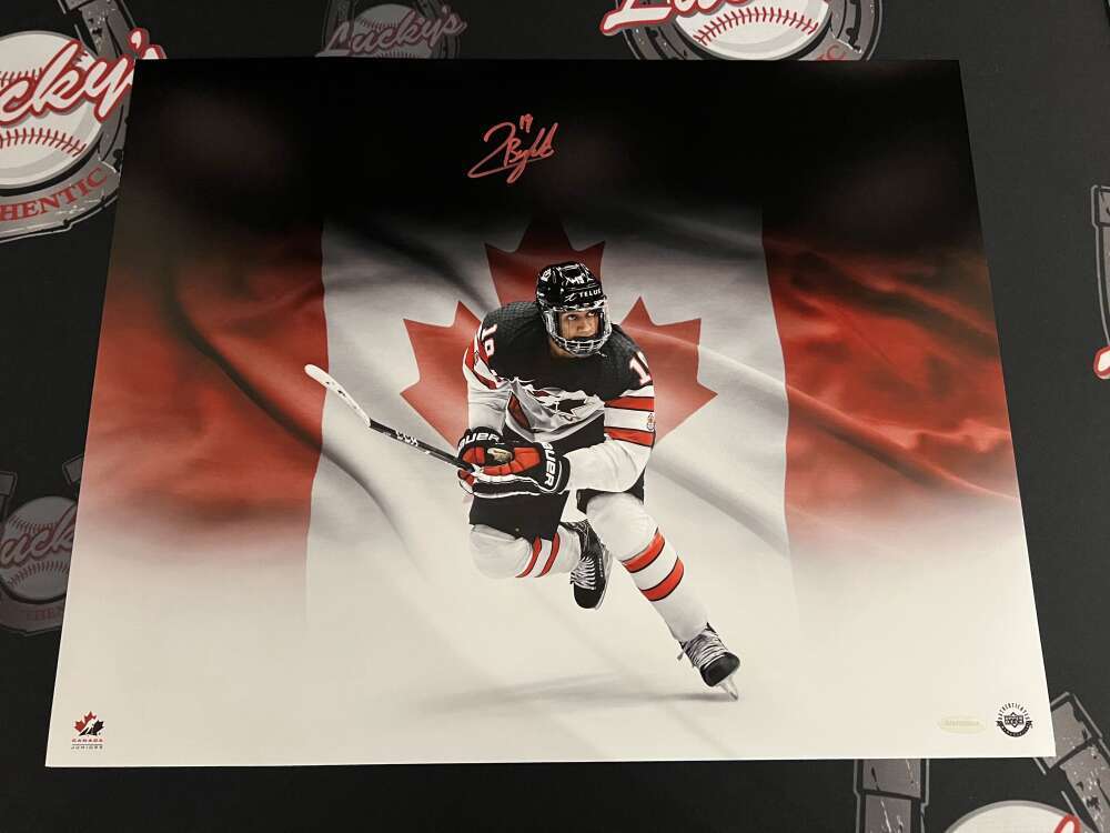 Quinton Byfield Signed Auto 16x20 Photo The Great White North UDA COA Canada