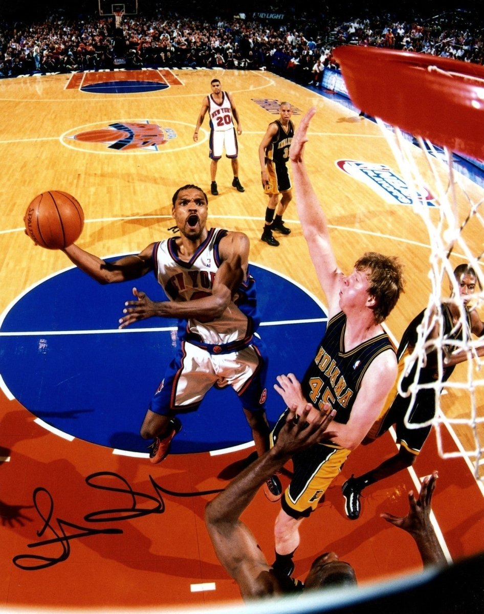 Latrell Sprewell Signed Autographed New York Knicks 8x10 Photo LSCM COA #3